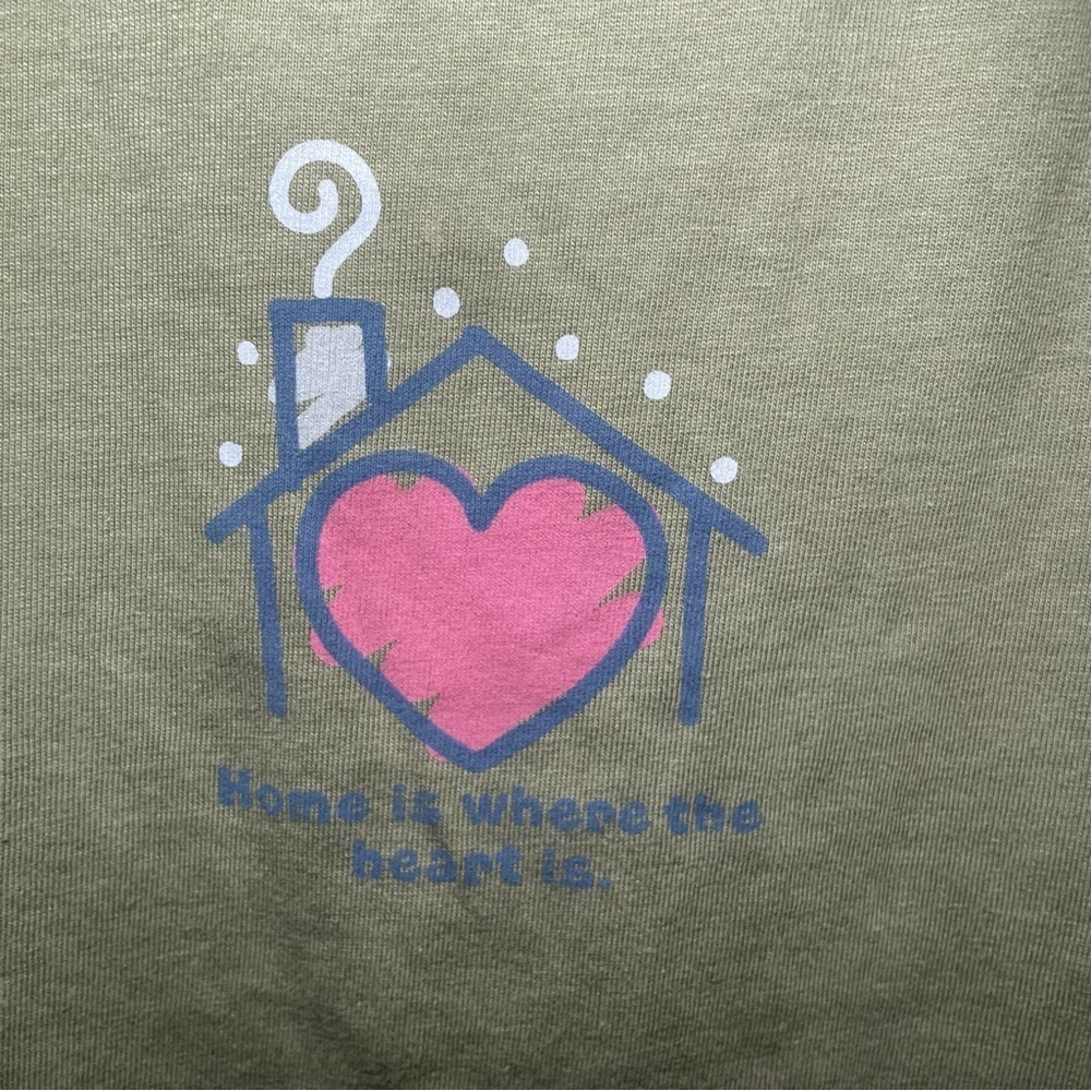 Life Is Good Home Is Where The Heart Is Green T Shirt Size Small NWT - Picture 4 of 5